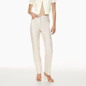 ARITZIA Melina Cream Leather Pants